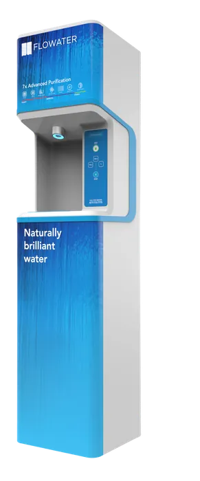 FloWater Classic purified water refill station in the classic blue finish